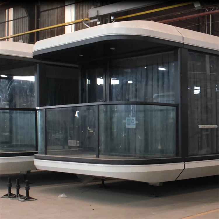 Luxury Prefabricated mobile space capsule container house with 2 beds 1