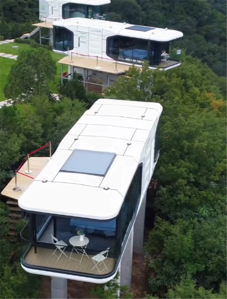 Prefabricated hotel outdoor capsule cabin room with toilet 2