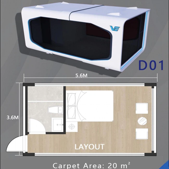 Prefab Smart Apple Cabin Pod Tiny House With Bathroom (1)