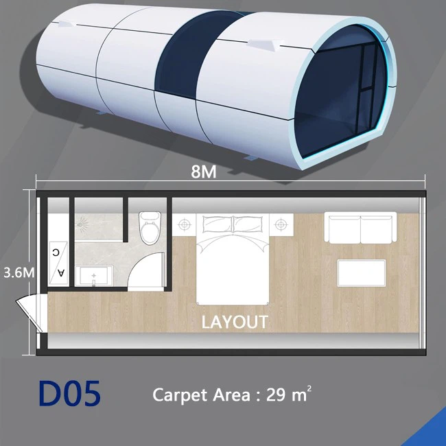 Tiny Egg 20ft Apple Cabin Capsule House Airship Pod (3)